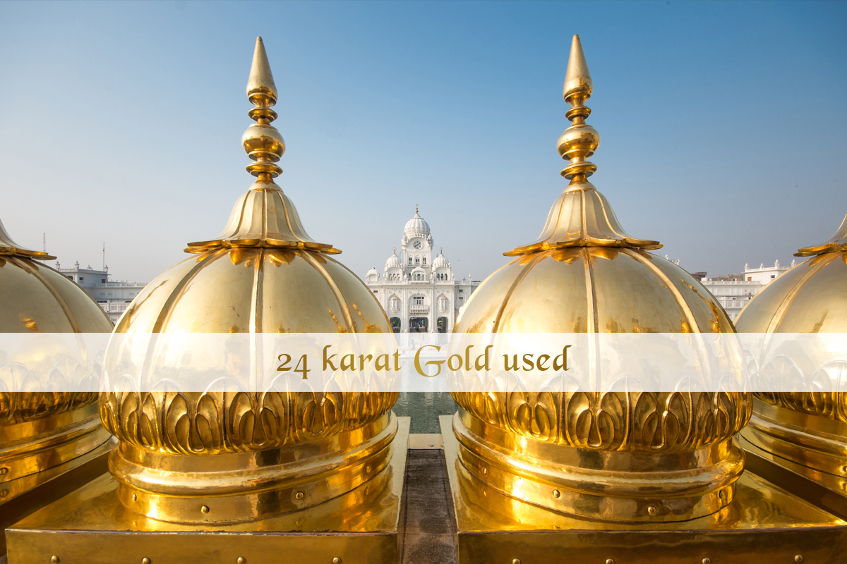 Gold plated domes of golden temple