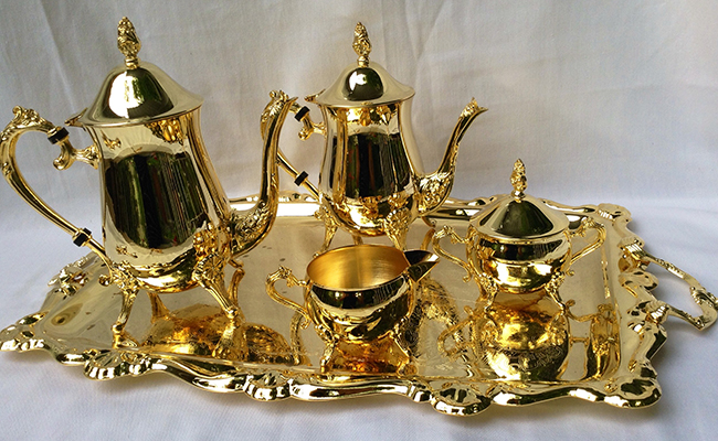 gold teapot set