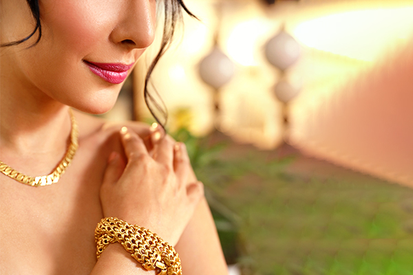 Girl Wearing Gold Jewellery