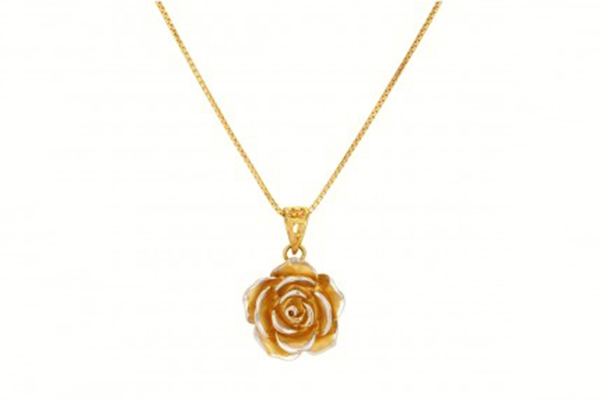Gold Rose Locket design Necklace