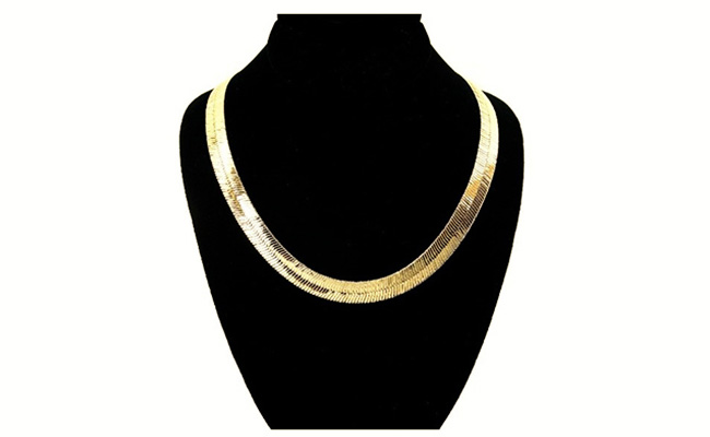 V Shaped Herringbone Gold Chain