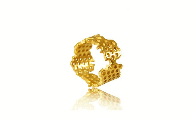 Gold Bangle Honeycomb Design