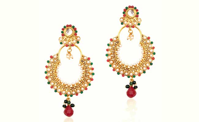 Kashmiri Indian Gold Earrings