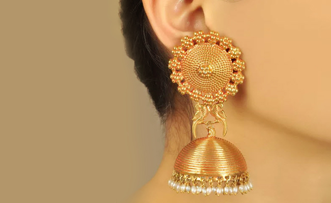 Traditional jhumka designs in gold