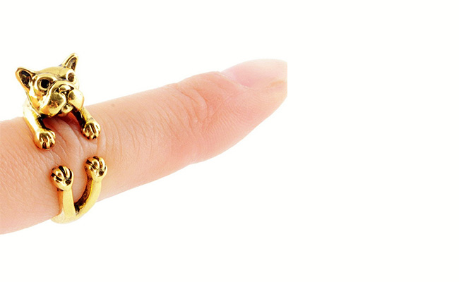 Cute Dog Shaped Gold Ring