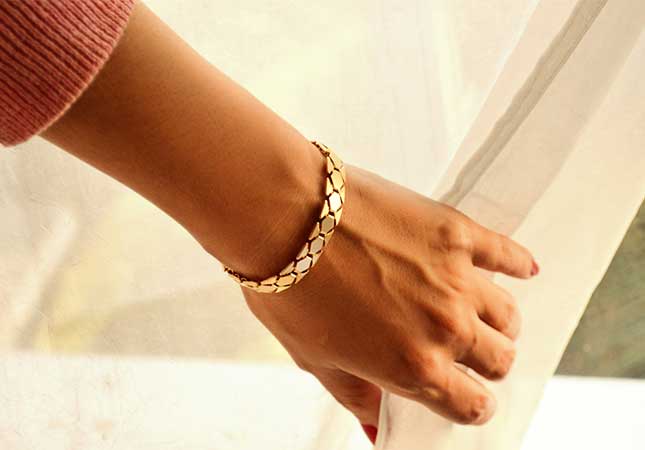 Gold Brick Link Bracelet